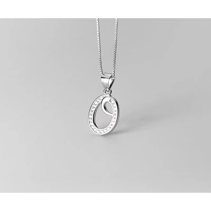 925 silver English letters necklace