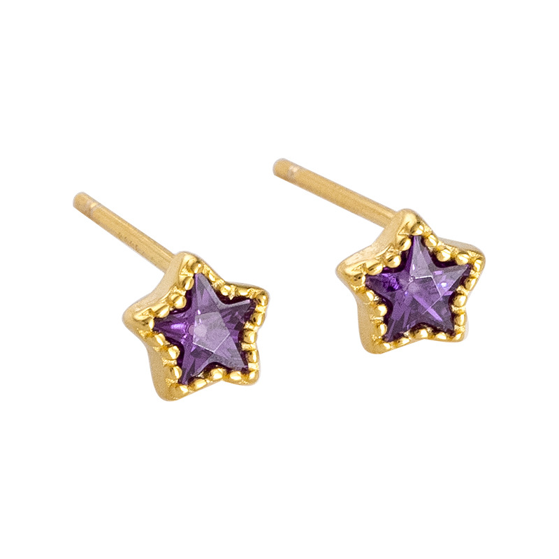 925 silver star earrings stud