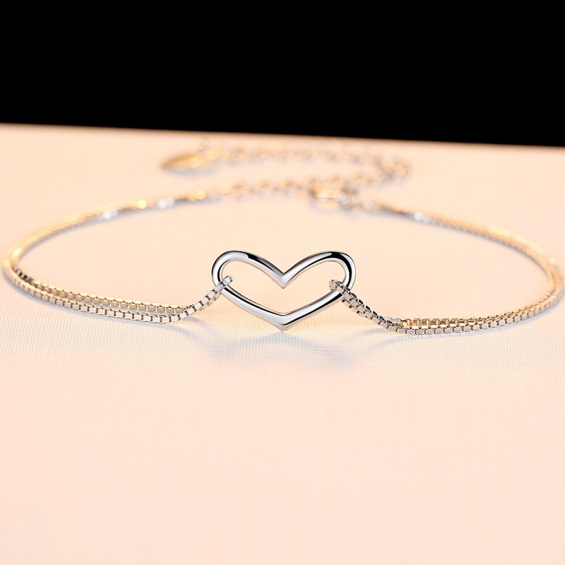 S925 SILVER HEART CHARMING BRACELET