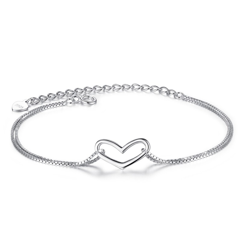 S925 SILVER HEART CHARMING BRACELET