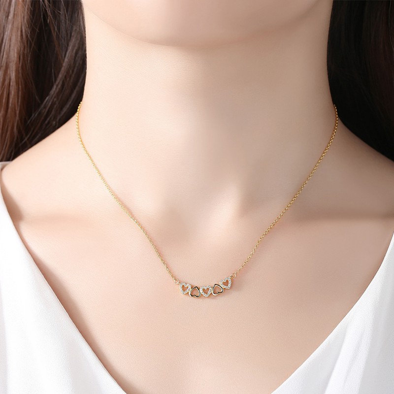 925 silver gold plated  heart pendant necklace 