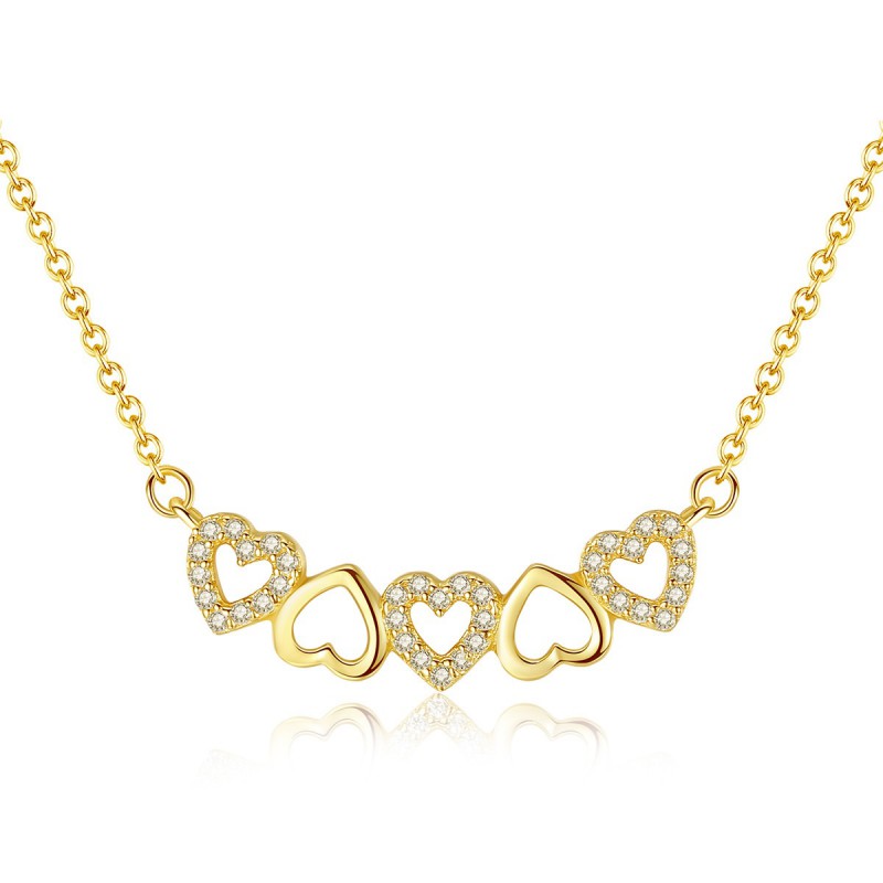 925 silver gold plated  heart pendant necklace 