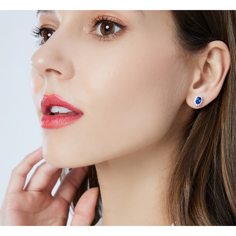 ROYAL BLUE EARRINGS 925 SILVER STUD