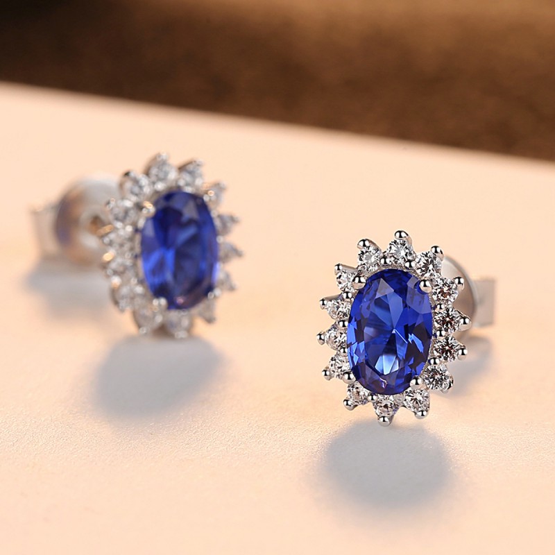 ROYAL BLUE EARRINGS 925 SILVER STUD