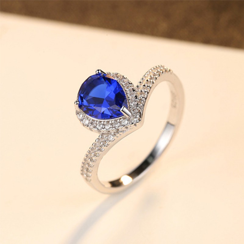 royal blue silver rings