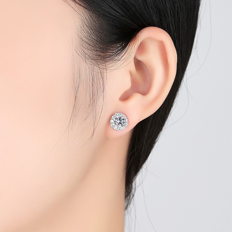 925 SILVER CZ earrings stud