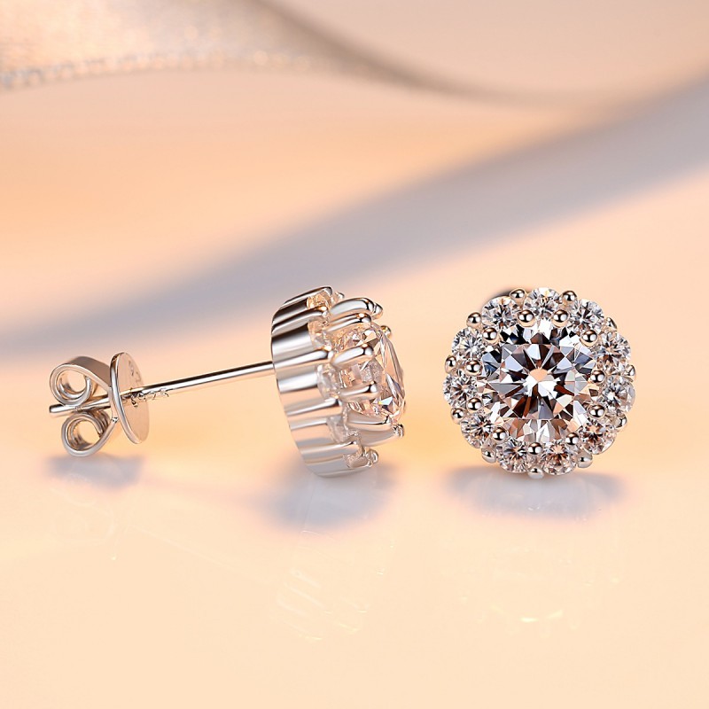 925 SILVER CZ earrings stud