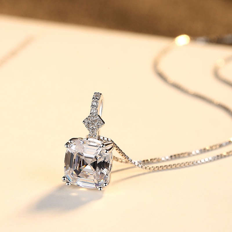 925 SILVER NECKLACE PINK CZ PENDANT