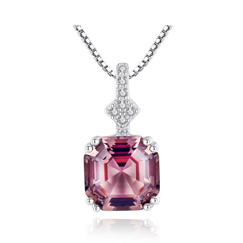 925 SILVER NECKLACE PINK CZ PENDANT