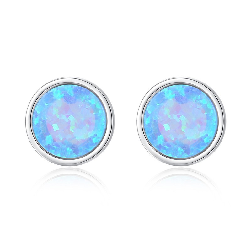 COLORFUL Opal SILVER EARRINGS STUD