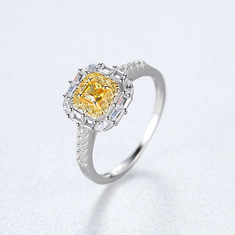 COLORFUL CZ SILVER RING