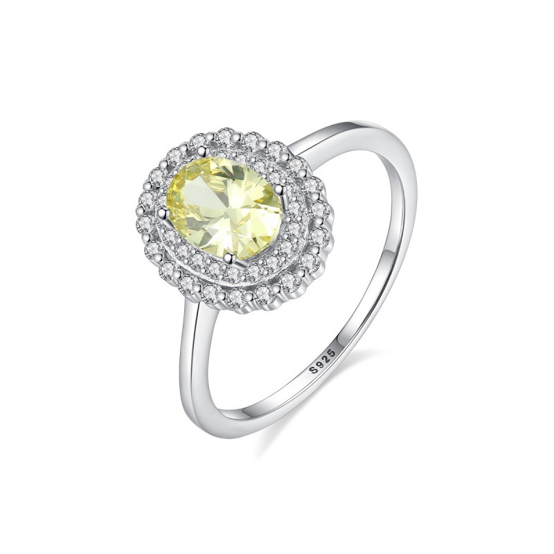 COLORFUL Cubic Zirconia silver ring