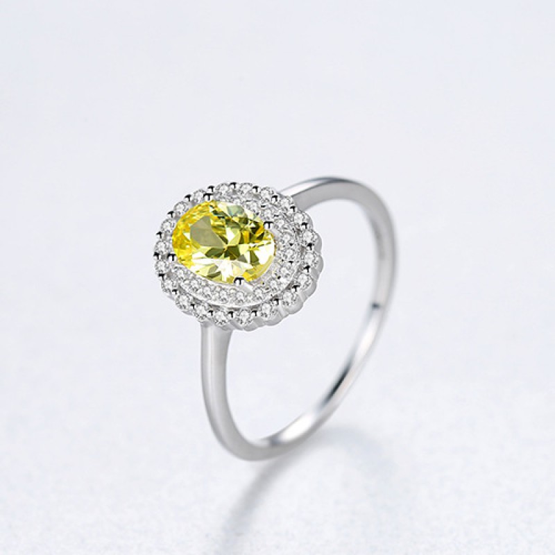 COLORFUL Cubic Zirconia silver ring