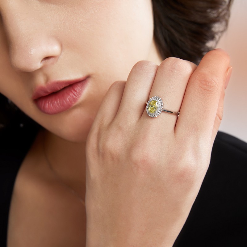 COLORFUL Cubic Zirconia silver ring