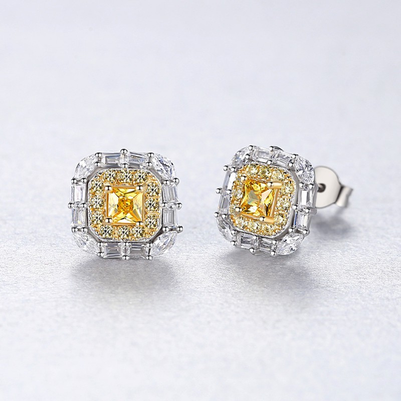 COLORFUL CZ SIVER EARRINGS STUDS