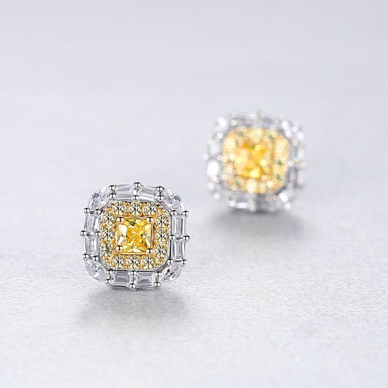 COLORFUL CZ SIVER EARRINGS STUDS