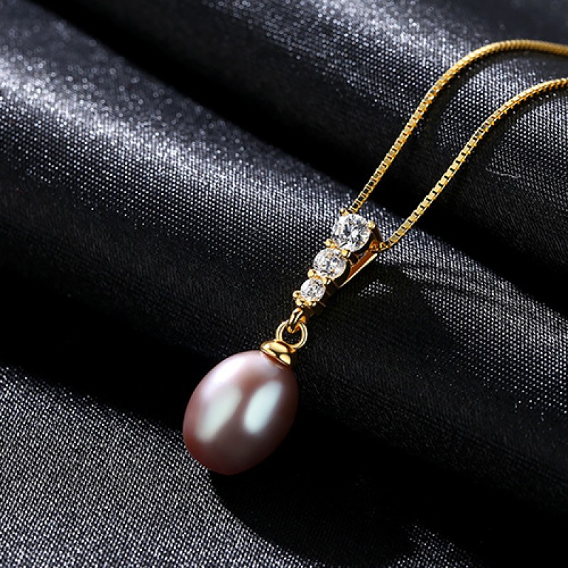 SILVER NECKLACE CHAIN PEARL PENDANT