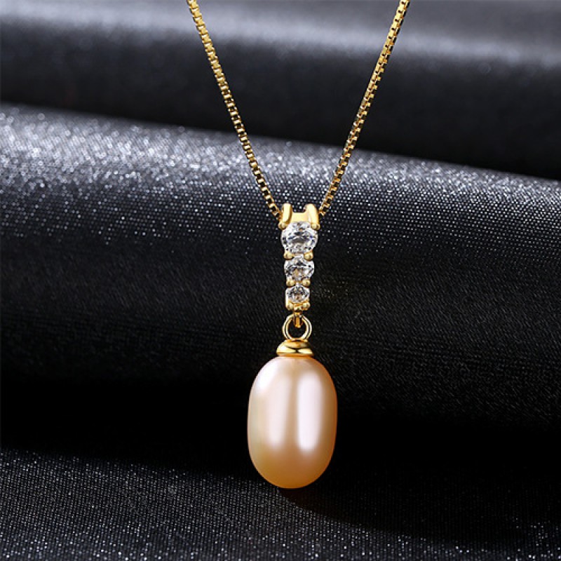 SILVER NECKLACE CHAIN PEARL PENDANT