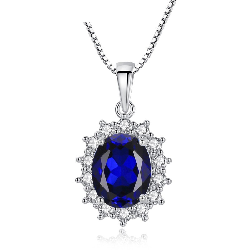 925 SILVER BLUE ZIRCON PENDANT NECKLACE