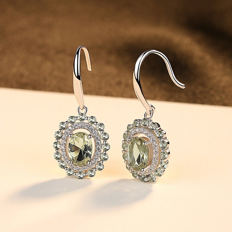 925 silver olivine earring hook