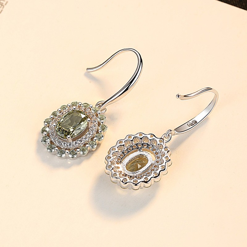 925 silver olivine earring hook