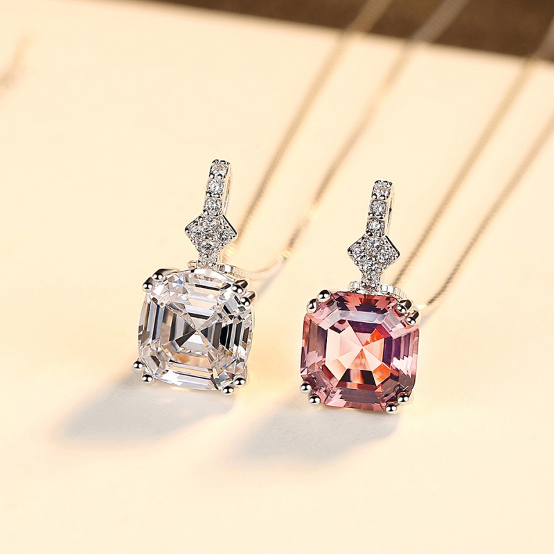 925 SILVER morganite pendant necklace