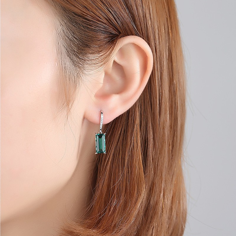 925 SILVER COLORFUL ZIRCON EARRINGS HOOK