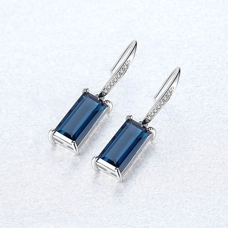 925 SILVER COLORFUL ZIRCON EARRINGS HOOK