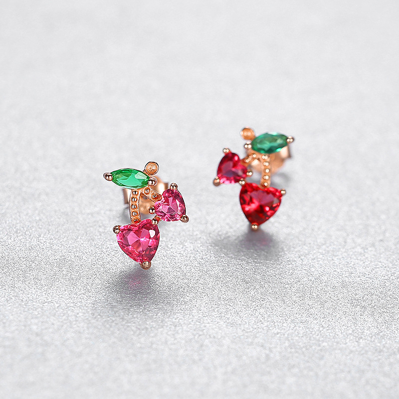 925 silver cherry earrings