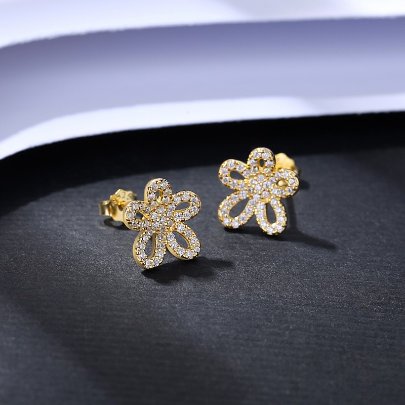 925 silver flower stud