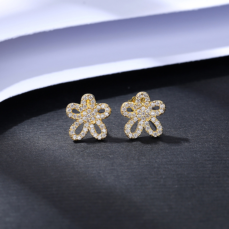 925 silver flower stud