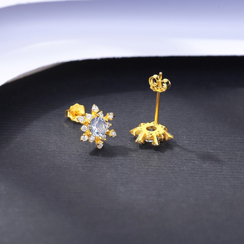 925 silver flower earrings