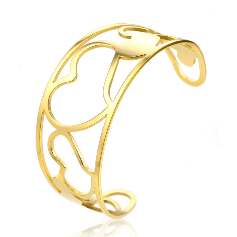 Women bangles stainless steel heart bangle