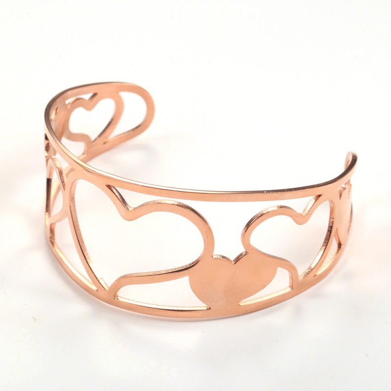 Women bangles stainless steel heart bangle