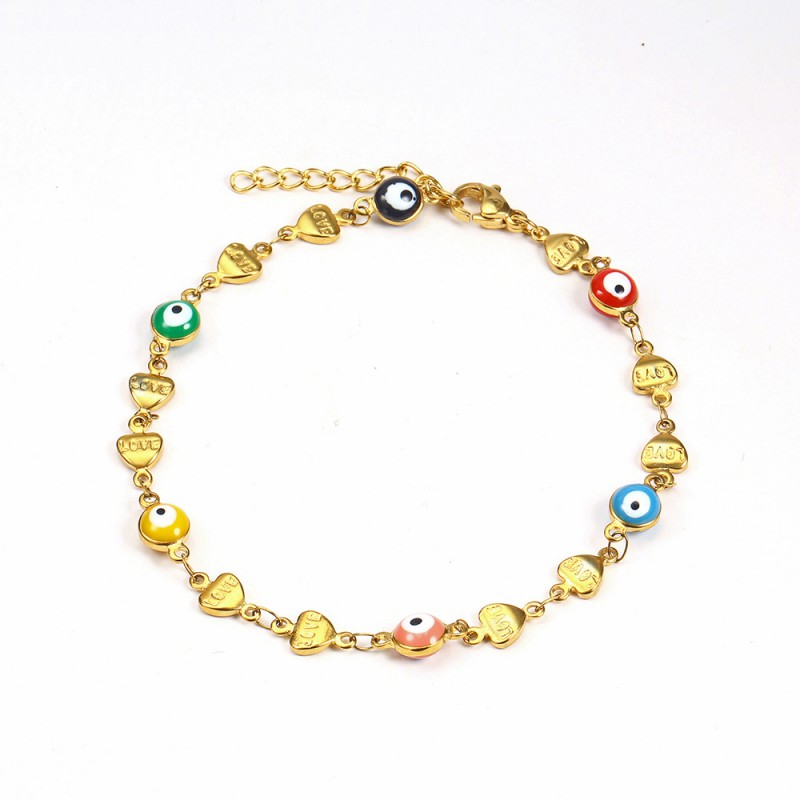 colorful eyes bracelet stainless steel women bracelet