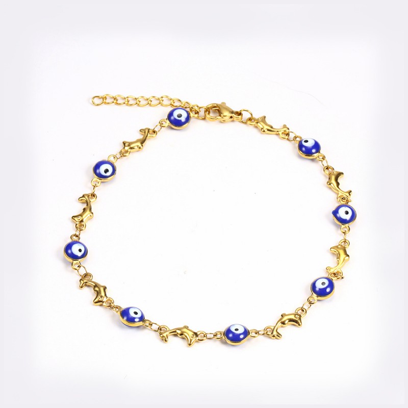 colorful eyes bracelet stainless steel women bracelet