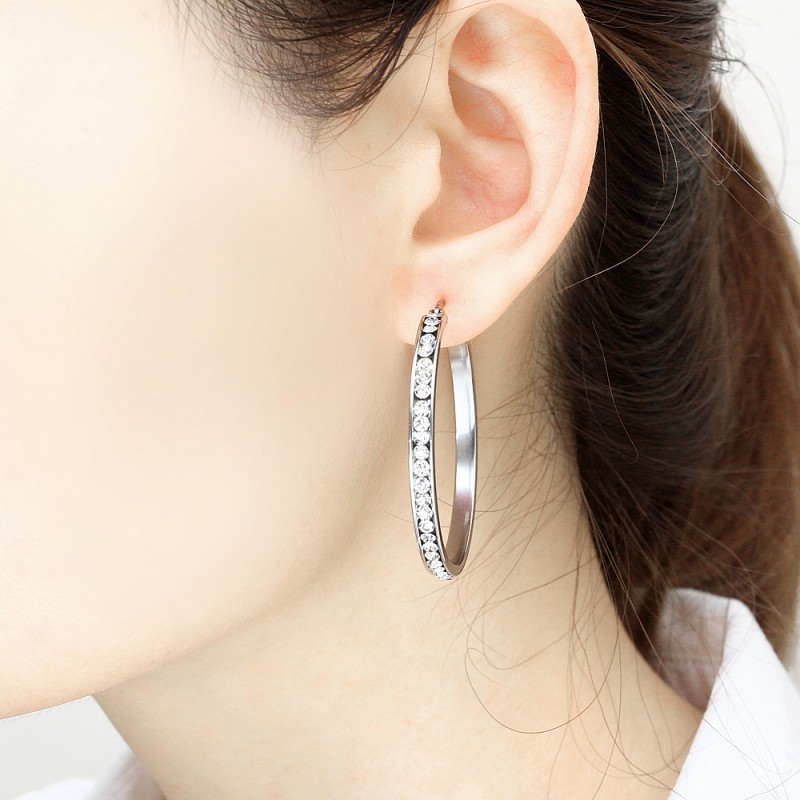 big earrings hoops stainless steel 