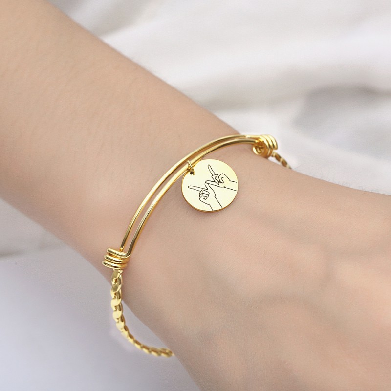 size adjustable bangle stainless steel gold plated