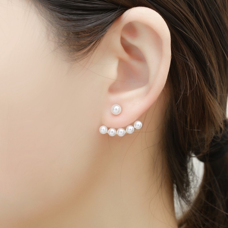 STAINLESS STEEL PEARL EARRINGS STUDS