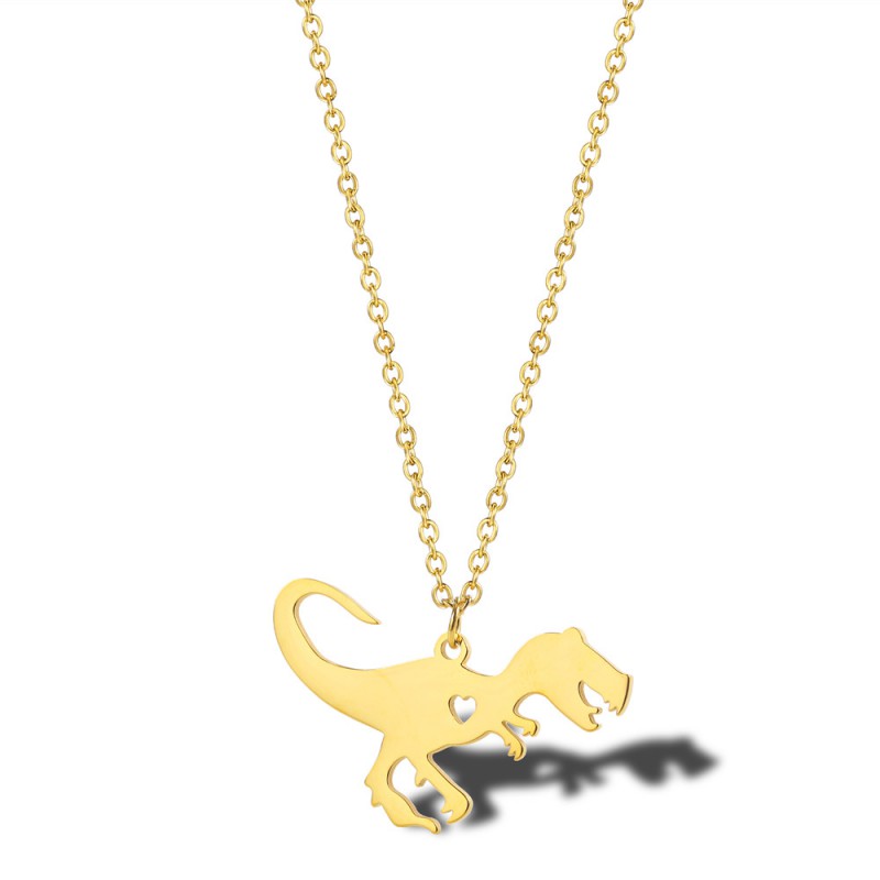 animal pendant dinosaur stainless steel necklace