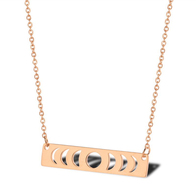 stainless steel rectangle pendant necklace