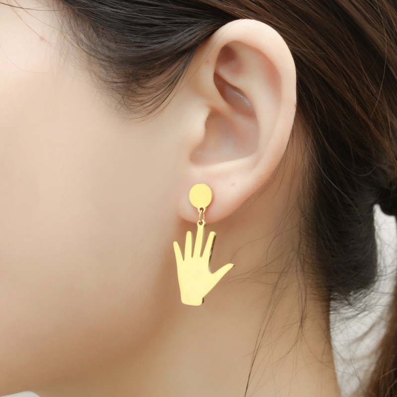 Stainless Steel Sign Language Earrings