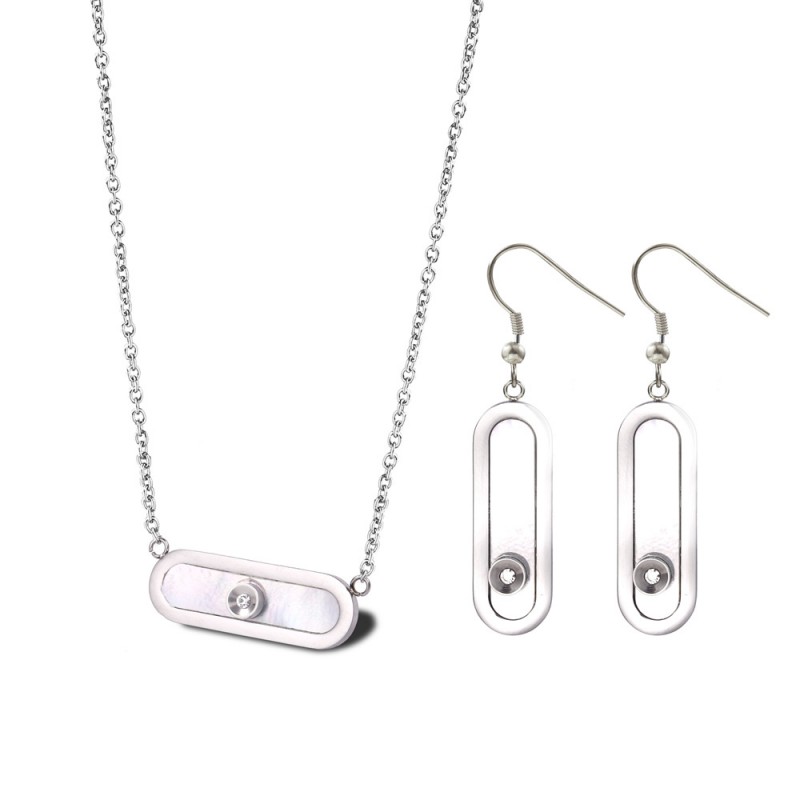 earrings pendant necklace stainless jewelry set