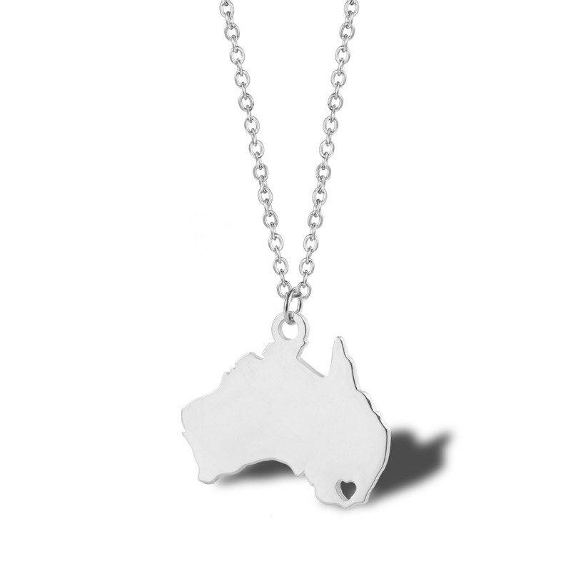 MAP pendant Australia stainless steel necklace