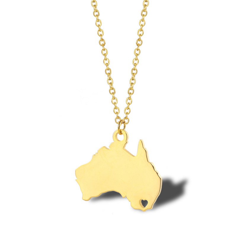 MAP pendant Australia stainless steel necklace