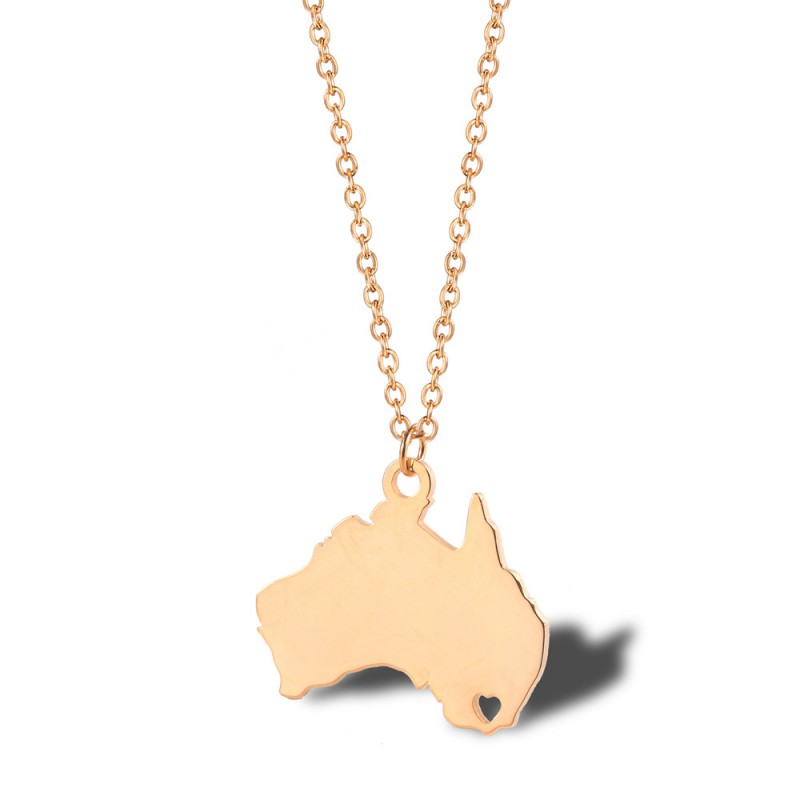 MAP pendant Australia stainless steel necklace