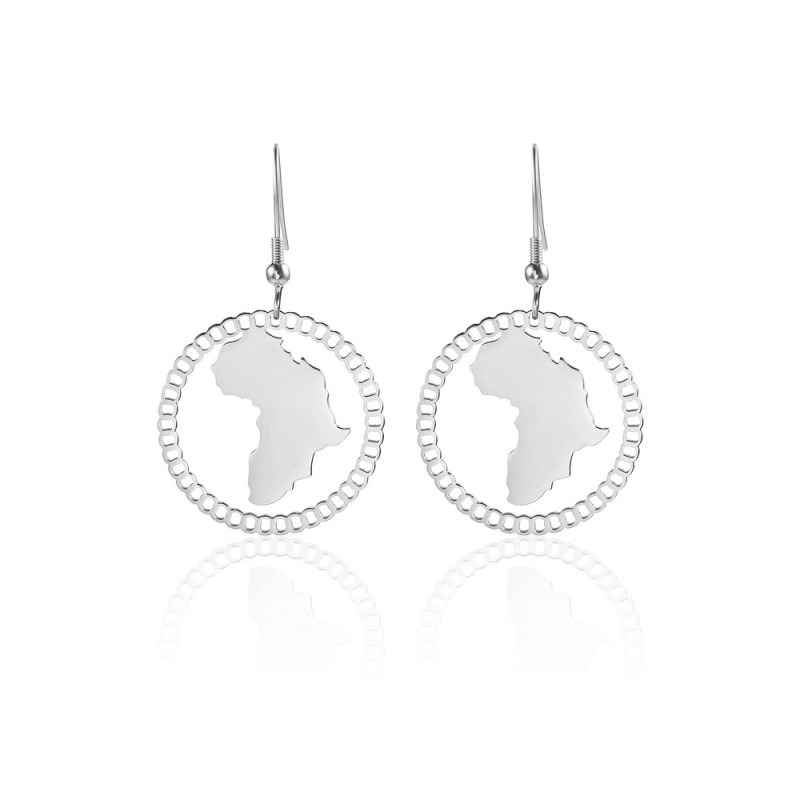 Map earrings Africa stainless steel earrings