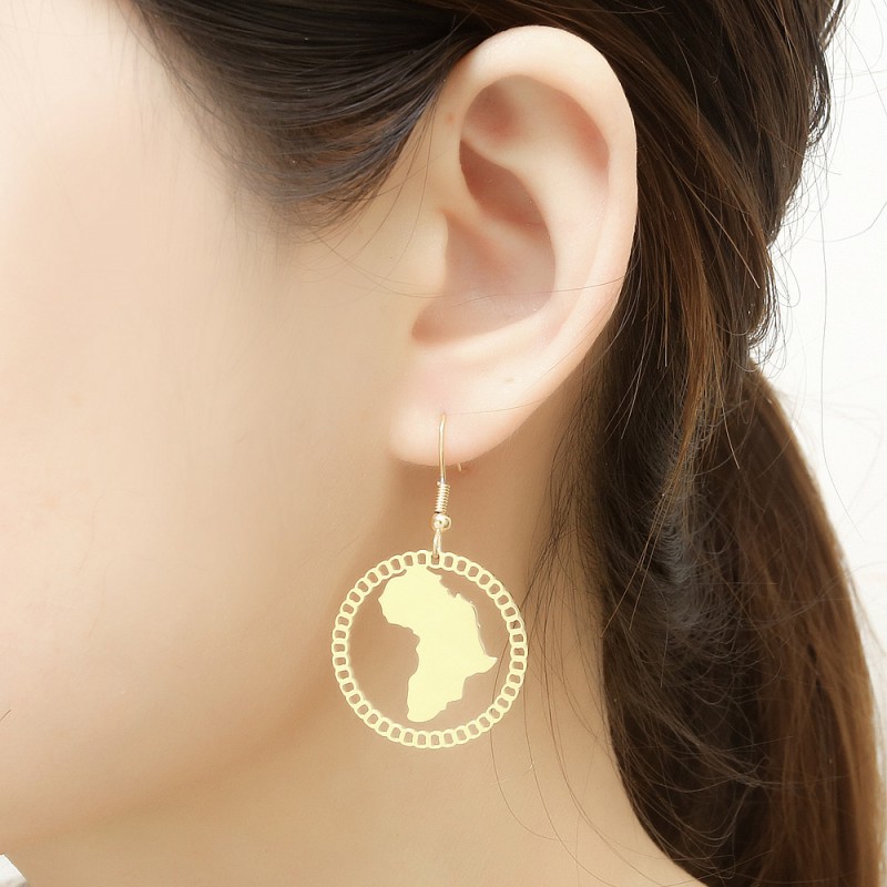 Map earrings Africa stainless steel earrings