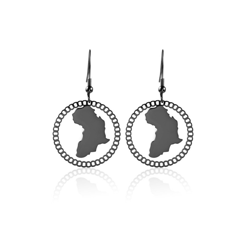 Map earrings Africa stainless steel earrings