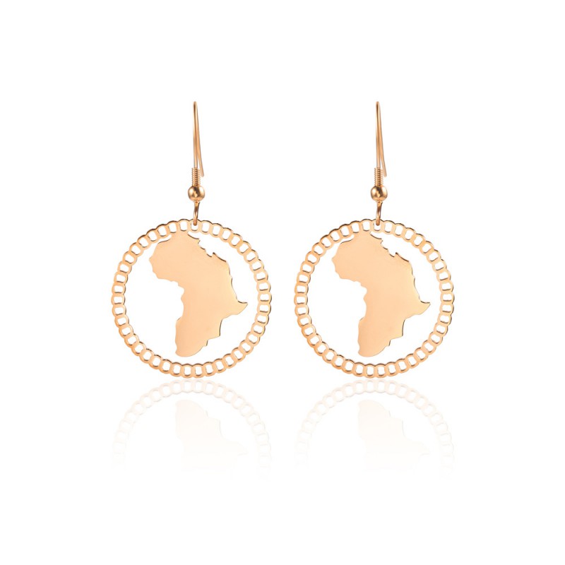 Map earrings Africa stainless steel earrings